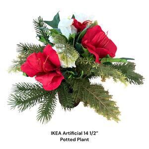 IKEA VINTERFINT Red & White Floral Potted Plant 14 1/2" (Display Sample)